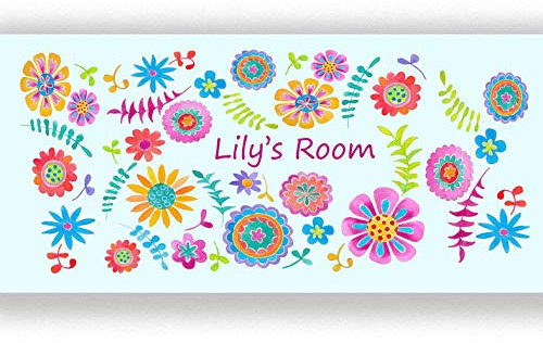 Personalised Bedroom Door Plaque, Flower Name Plate, Children's Name Plate, Baby Room Sign, Boys, Girls Room Sign,Name on a Sign, Personalised Children's Bedroom Door Signs.