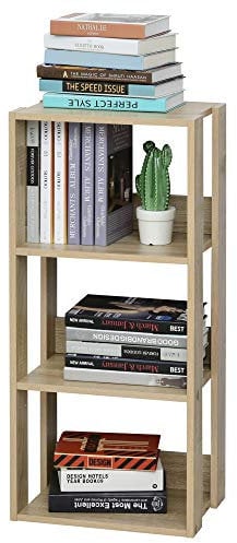 HOMCOM Libreria Scaffale in Legno a Parete con 3 Ripiani, Antiribaltamento, Piedini Antiscivolo, 40x29.2x87.9cm
