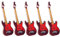 CENPEK Handarbeit, 1:12 Puppenhaus-Miniatur-Musikinstrument, E-Gitarre für Puppenhaus-Möbel, Mini-Miniaturinstrument, klassisches Zubehör, 5 Stück