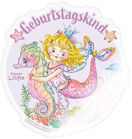 Spreadshirt Prinzessin Lillifee Meerjungfrau Sticker, max. 10 x 10 cm, 10 x 10 cm, Transparent glänzend