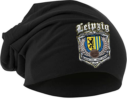 Uglyshirt87 Für Immer Leipzig Mütze | Strickmütze - Leipzig Beanie - Leipzig Hut - Logo - Hat - Stadt - City | Beanie Druck: Bunt
