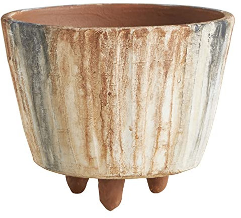 47th & Main Pot de fleurs rustique en terre cuite pour plantes grasses et petites plantes, 10,2 cm de haut, peint