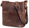 LEABAGS Leder Handtasche Damen I Premium Echtleder Umhängetasche I Damen Schultertasche I Damentasche I Tragetasche für Arbeit Uni Schule Freizeit I Größe M (24 x 23 x 6 cm) I Nut
