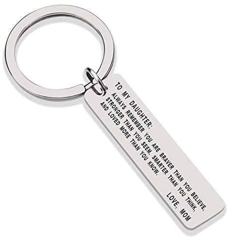 Stfery Schlüsselanhänger Frauen Modern, Keychain Edelstahl Graviert An Meine Tochter Silber Schmuck Geschenk Personalisiert