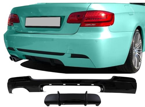 DM Autoteile 916006 Heckansatz Diffusor Sport-Performance Schwarz Glanz kompatibel für 3er BMW E92 E93 M-Paket 316-330i