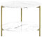 Beliani Couchtisch Marmor Optik weiß Metallbeine Gold rund 60 cm mit Regal Glamour Reva