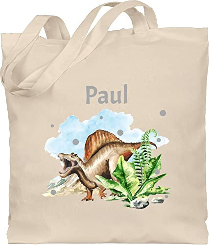 Baumwolltasche - Dinosaurier Geschenk Dino Geschenke Dinos I - Unisize - Naturweiß - wechselkleidung beutel kita name stoffbeutel kindergarten tier t rex jutebeutel stofftasche jungen dinosaur bag