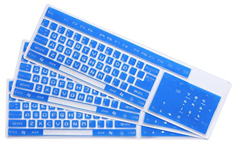 PATIKIL Pc Keyboard Cover Skin Silicone Desktop Keyboard Skin Keyboard Cover for Standard Size PC Computer Desktop Keyboards 17.3x5.3 Blue Keyboard Cover Skin Protector 3Pcs