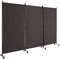 COSTWAY 262 x 180 cm Raumteiler auf Rollen, Paravent 3-teilig, Trennwand faltbar, aus Stoff, Sichtschutz für mehr Privatsphäre und Flexibilität (Braun)