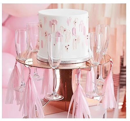 Rose Gold Cake Stand with Drinks Holders