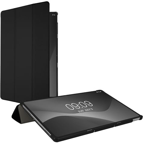 kwmobile Hülle kompatibel mit Lenovo P12 (2023) - Smart Cover Tablet Case Schutzhülle - Stand - in Schwarz