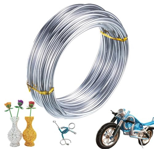 2 mm x 30 m Filo di Alluminio, Argento Filo di Ferro Modellabile Filo Alluminio per Bigiotteria Artigianale