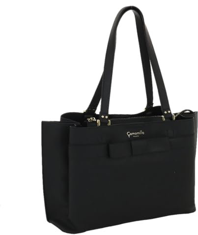 Camomilla Milano Borsa a Spalla porta PC Donna, Borsa Computer, Borsa PC 13-15 pollici, Borsa Laptop 13-15 pollici, Con Tracolla, Similpelle, Collezione Nice Office, Colore Nero