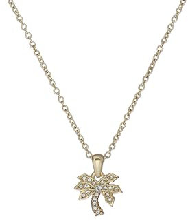 Ted Baker Palmele Crystal Palm Tree Anhänger Halskette für Frauen (Goldton/Klarer Kristall)