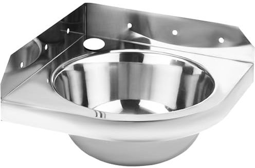 Fregadero de Acero Inoxidable de un Solo Seno, Lavabo de Baño de Montaje en Pared, Fregadero de Esquina, Fregadero Cocina 1 Seno para RV Caravana Barco Camper Cocina (26cm / 10.2in -0)