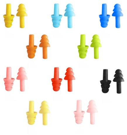 WBZOWRB Bouchon Oreille, Bouchon Oreille Piscine Enfant, Nageur Bouchons d'Oreille, Bouchons Imperméables en Silicone Réutilisables, Bouchons d'oreilles Mixte Adulte, 10 pièce