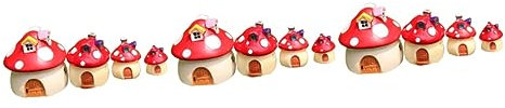 Toddmomy 12 STK Mini-Pilzhaus Bonsai Dekoration Mikrolandschaft Dekoration Pilzhausform Langlebiges Material Miniaturpilz Miniaturen Dekoration Pilzdekor Miniaturen basteln Harzpilzhaus rot