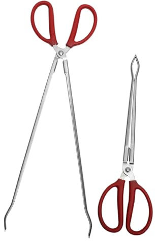 WATIIFUFU 2stücke Edelstahl Krabben Aalgreifer Müllzange Mit Gezahnten Klemmen Für Robusten Griff Von Schmutz Krabben Schlammfischen Im Garten Park Und Outdoor Reinigung