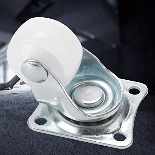 SUPYINI 4 Stück 1-Zoll-Lenkrollen, Weißes PP-Lenkrad Trolley-Möbel, Stabiles Drehgelenk