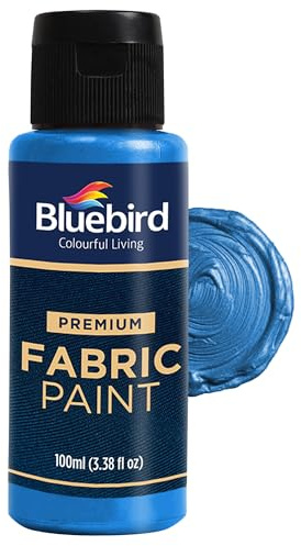 BLUEBIRD Pintura de tela, azul medianoche, 3.4 onzas líquidas, pinturas permanentes para decoración de Pascua, ropa, tapicería de muebles