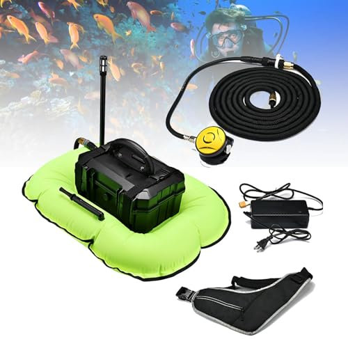 CASEGO Portable Diving Ventilator, Replaceable Battery Wireless Circulating Water Cooling Heat Dissipation, Scuba Diving Ventilator Maximum (Green 8000mAh)