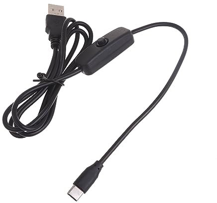 MOLKASIA Cable adaptador USB 2.0 de 1 m con interruptor, USB a tipo C, soporta carga rápida