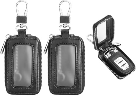 2 Pezzi Di Borsa Nera Per Chiavi Dell'Auto, Borsa Per Chiavi In ​​Pelle Pu, Borsa Per Chiavi Con Gancio, Borsa Per Chiavi Semplice, Borsa Per Protezione Chiavi