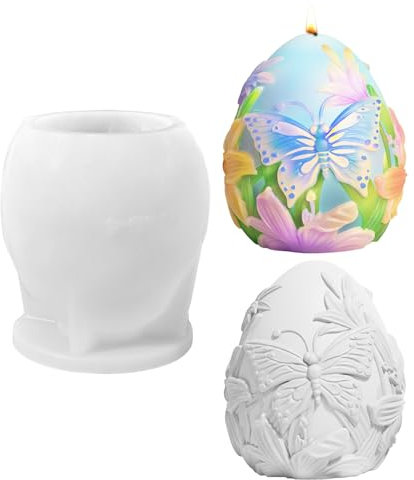 Moule en silicone 3D en forme de lapin de Pâques - Bougeoir de Pâques - Moule en silicone pour lapin de Pâques - Moule en silicone pour chocolat, savon, cadeaux de Pâques (D)