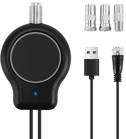 Huudngeje Amplificador de SeñAl de Antena de TV Digital HDTV de InstalacióN RáPida para Exteriores o Interiores HD FM DVB Alimentado por USB 32DBI