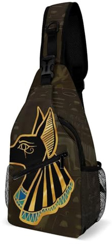 Schulterrucksack Altägyptischer Gott Anubis, Anti-Diebstahl Crossbody Bag Verstellbarer Sling Rucksack Für Kletternoutdoor Radfahren Einkaufen