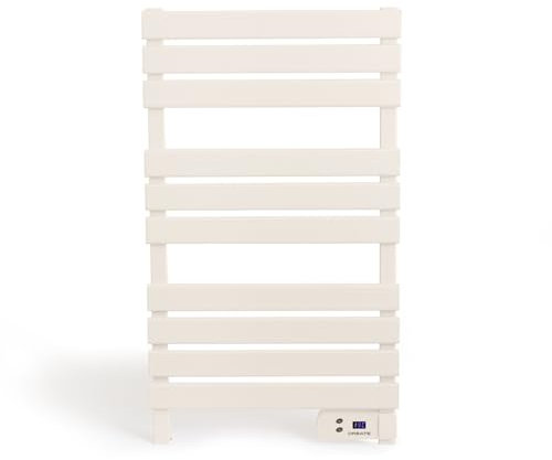 CREATE / Warm Towel 500W / Toallero eléctrico Blanco Roto / 96,9x5x55 cm/para Suelo o Pared, Temporizador, Pantalla LCD, bajo Consumo, termostato