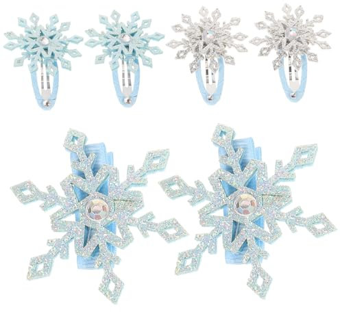 Ipetboom 6 Stück Kinder Haarspangen Schneeflockenform Leichte Schnapp Haarklammern Aus Sicherem Material Bunte Clips Für Kleine Mädchen Party Und Alltags Dekoration