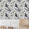 Hallway Wallpaper 44wX1000Lcm Rooster Sunflower Leaf Wallpaper Ideal for Quick transformations in Rental Homes, This Easy-to-Remove Covering Suits Flat Walls O5-10-909