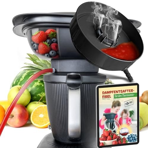 MixFino Dampfentsafter für Thermomix TM7 | Exklusives Entsafter Zubehör für große Mengen Obst & Gemüse aus deinem Garten | Saftkocher Aufsatz für Säfte, Gelee & Sirup | Made in Germany
