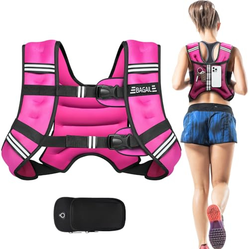 BAGAIL Weighted Vest for Strength Training, Bust Size Adjustable, Convenient Pocket, Iron Sand Weighted Vests, Ideal for Gym Workouts, Yoga Training and Aerobic Exercises