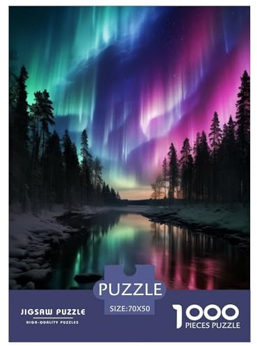 Northern Lights in Norway Jigsaw Puzzles Puzzle for Adults Kids. 1000 Piece Whimsical Challenge Toy Home Decoration for Gifts 70x50cm/1000pcs