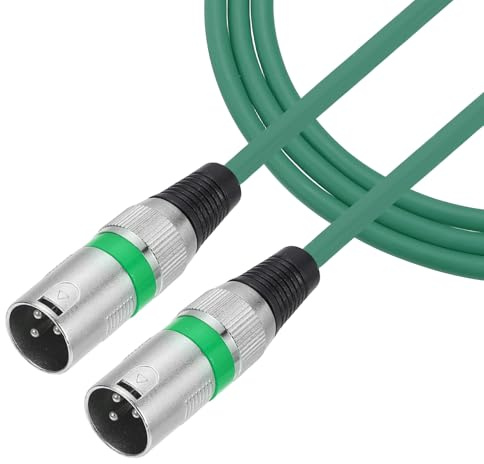 sourcing map 5m/16ft 3 Pin XLR Male to Male Mic Cable XLR Audio Professional Adapter Microphone Cables for Stage Studio PA Systems, Green