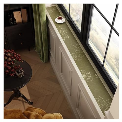 Leather Window Sill Protector, Bay Window Cover Pads | Floral Window Sill Decor Capping Anti-Slip Pad,Cuttable Window Sill Pad Protector Mat with Non Slip(15x200cm)