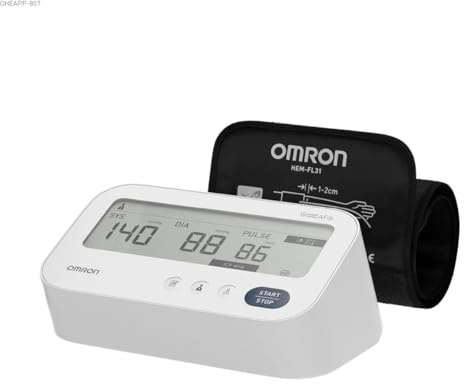 OMRON M3 Comfort AFib – Automatisches Oberarm-Blutdruckmessgerät, Vorhofflimmern-Erkennung + IntelliWrap-Manschette, 3-fach Messung, 2× Speicher – Perfekt für Zuhause & Prävention