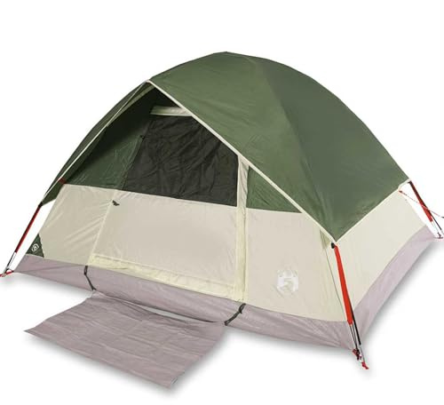 HOMELEN Campingzelt Kuppelzelt Wasserdicht Grün 185T Polyester 213x213x132cm 3.7kg 3-Personen Zelt mit E-Port für Outdoor Abenteuer