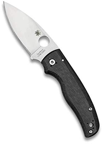 Spyderco Unisex – Erwachsene, schwarz, Taschenmesser, Shaman Compression Lock, Klinge: 9.2 cm, G10, Klappmesser, Taschenclip, Satin Finish, 12 cm C229GP