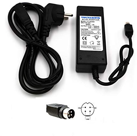 Top Chargeur ® Netzadapter, Ladegerät, 12 V, 5 V, 2 A, 4 Pins, Ersatz für Wattac BA0362ZI-8-B02, inklusive Netzkabel