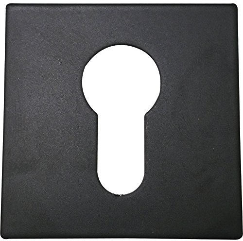 Zylinderrosette NORWEGEN - flach, PZ, eckig, Edelstahl schwarz