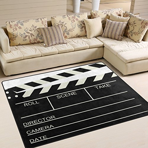 Domoko blanko Old Kino Movie 23.006?Bereich Teppich Teppiche Matte f¨¹r Wohnzimmer Schlafzimmer, Textil, Mehrfarbig, 203cm x 147.3cm(7 x 5 feet)