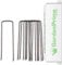 Garden Pegs Staples Stakes U Shaped Nail Securing Lawn Pins 4 inch Galvanised Ground Pegs for Weed Control Artifical Grass Membrane Fabric Matting Netting by GardenPrime (100 pack, 4/100mm length)