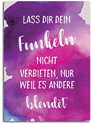 Postkarte Lass Dir Dein Funkeln nicht verbieten Sprüchekarte Postkarte Spruch Motivationskarte Geurtstagskarte