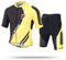 L PATTERN Kinder Radsport Bekleidung- Jungen/Mädchen Fahrrad Trikot-Set(Trikot Kurzarm+Kurz Radhose)/Radtrikot Kurzarm/Kurz Fahrradhose mit Sitzpolster, Gelb und Schwarz, 122-128