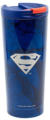 Stor8412497856633Aislado Acero Inoxidable Térmica Café Vaso, 425 ml Capacidad, Superman Símbolo