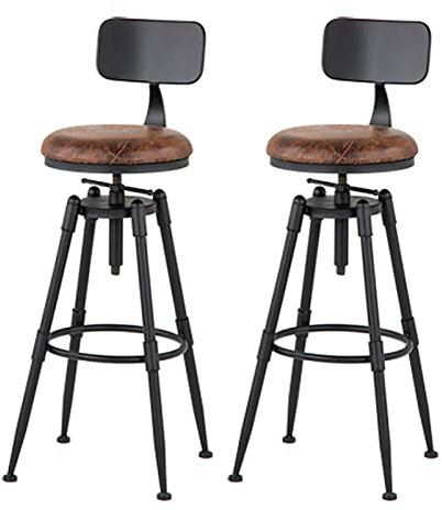 Tresenhocker Barstuhl Hocker Bistrohocker 2er Set Industrie-Drehbar Barhocker höhenverstellbare Barhocker Stühle für Kücheninsel