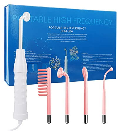 Appareil de Beauté à Haute FréQuence, Instrument de Beauté de Soins de la Peau D'éLectrothéRapie à Haute FréQuence Portable, Pour le Traitement Des Rides, De L'Acné Et de la Chute (Lumière orange)